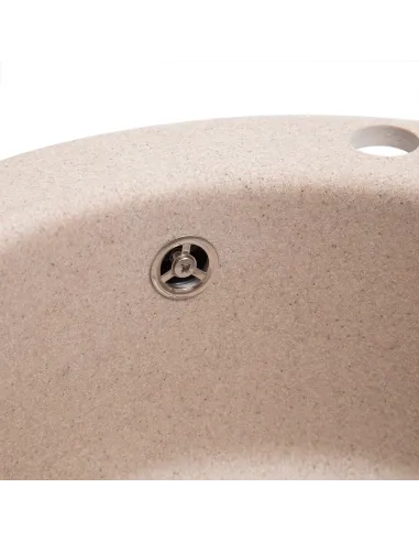 Мийка кухонна кам`яна кругла Romzha Eva Bezhvy 401, 475x475x175 мм - 7