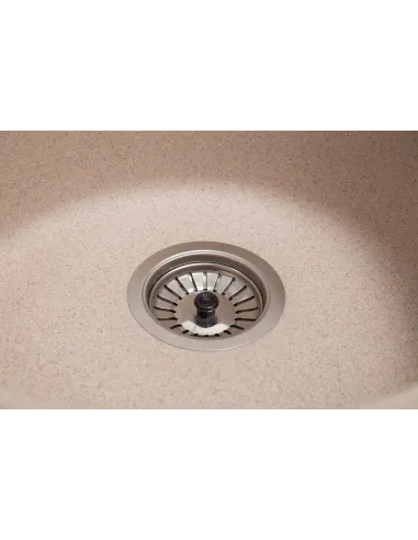 Мийка кухонна кам`яна кругла Romzha Eva Bezhvy 401, 475x475x175 мм - 8