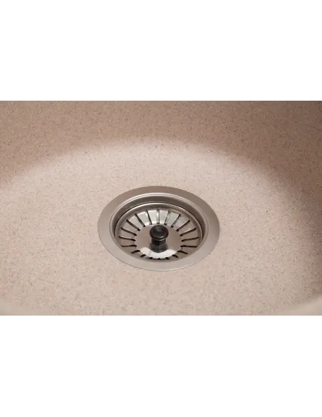 Мийка кухонна кам`яна кругла Romzha Eva Bezhvy 401, 475x475x175 мм - 8