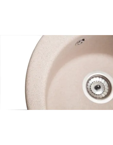 Мийка кухонна кам`яна кругла Romzha Eva Bezhvy 401, 475x475x175 мм - 9