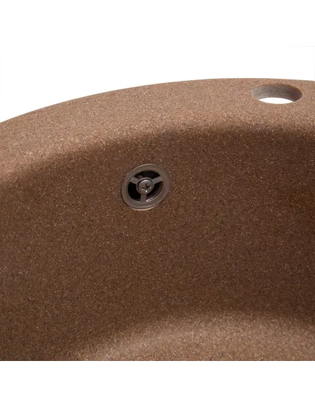 Мийка кухонна кам`яна кругла Romzha Eva Teracota 701, 475x475x175 мм - 7