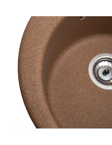Мийка кухонна кам`яна кругла Romzha Eva Teracota 701, 475x475x175 мм - 8