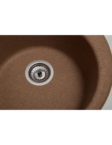 Мийка кухонна кам`яна кругла Romzha Eva Teracota 701, 475x475x175 мм - 9