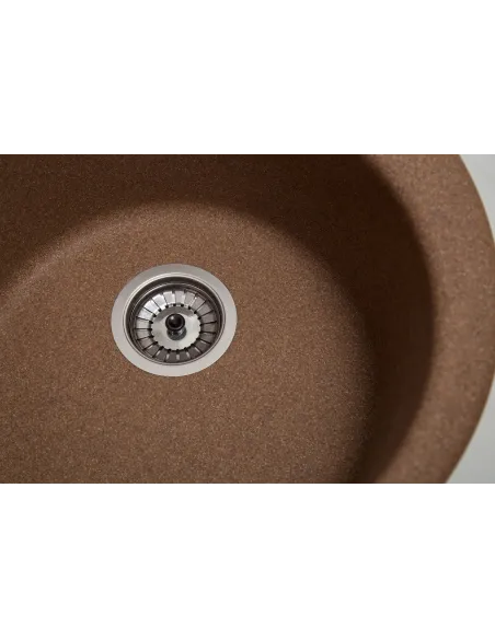 Мийка кухонна кам`яна кругла Romzha Eva Teracota 701, 475x475x175 мм - 9