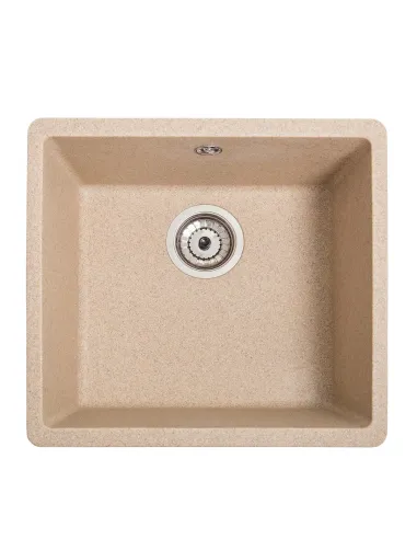 Мийка кухонна кам`яна квадратна Romzha Mira U-400 Piesok 301, 440x420x217 мм - 6