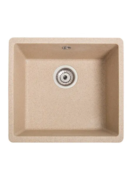 Мийка кухонна кам`яна квадратна Romzha Mira U-400 Piesok 301, 440x420x217 мм - 6