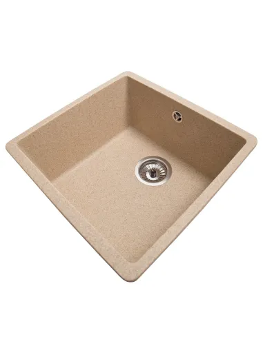 Мийка кухонна кам`яна квадратна Romzha Mira U-400 Piesok 301, 440x420x217 мм - 7