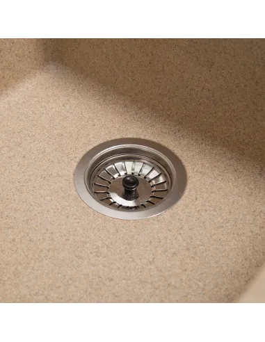 Мийка кухонна кам`яна квадратна Romzha Mira U-400 Piesok 301, 440x420x217 мм - 8