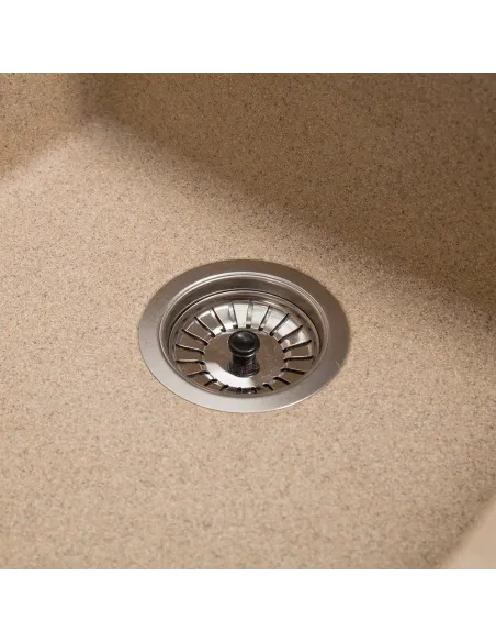 Мийка кухонна кам`яна квадратна Romzha Mira U-400 Piesok 301, 440x420x217 мм - 8