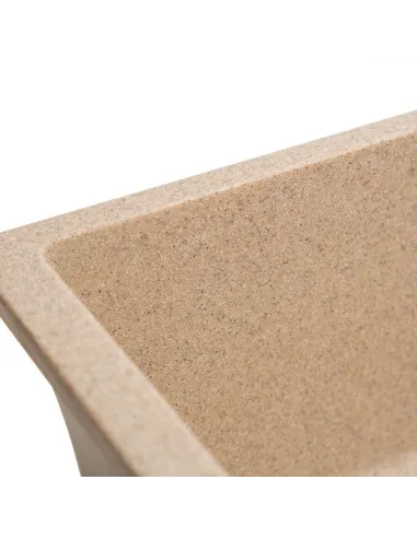 Мийка кухонна кам`яна квадратна Romzha Mira U-400 Piesok 301, 440x420x217 мм - 10