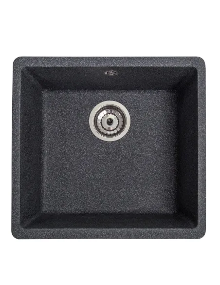 Мойка кухонная каменная квадратная Romzha Mira U-400 Grafit 201, 440x420x217 мм - 6