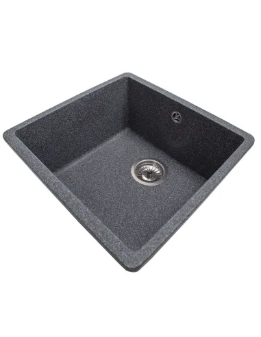 Мойка кухонная каменная квадратная Romzha Mira U-400 Grafit 201, 440x420x217 мм - 7