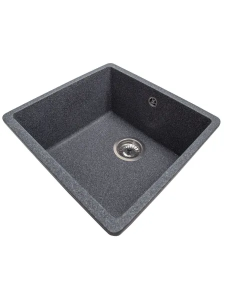 Мойка кухонная каменная квадратная Romzha Mira U-400 Grafit 201, 440x420x217 мм - 7