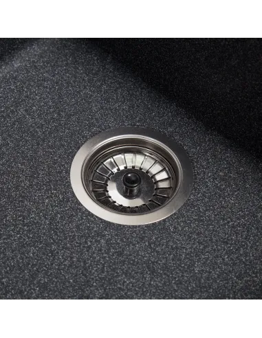 Мойка кухонная каменная квадратная Romzha Mira U-400 Grafit 201, 440x420x217 мм - 8