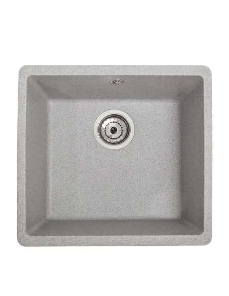 Мийка кухонна кам`яна квадратна Romzha Mira U-400 Seda 601, 440x420x217 мм - 6