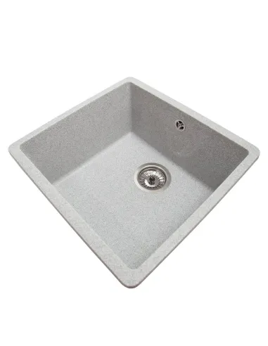 Мийка кухонна кам`яна квадратна Romzha Mira U-400 Seda 601, 440x420x217 мм - 7