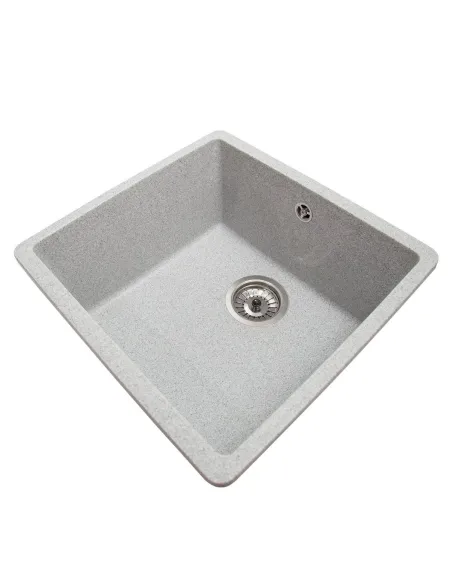 Мийка кухонна кам`яна квадратна Romzha Mira U-400 Seda 601, 440x420x217 мм - 7