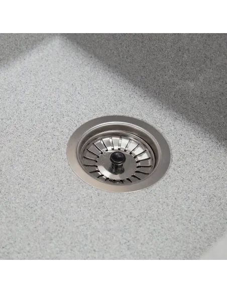 Мийка кухонна кам`яна квадратна Romzha Mira U-400 Seda 601, 440x420x217 мм - 10