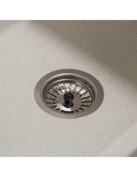 Мийка кухонна кам`яна квадратна Romzha Mira U-400 Biela 101, 440x420x217 мм - 7