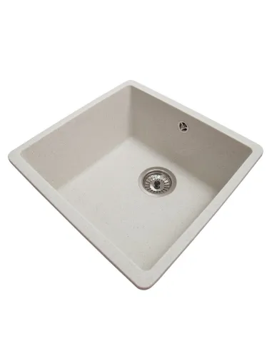 Мийка кухонна кам`яна квадратна Romzha Mira U-400 Biela 101, 440x420x217 мм - 9