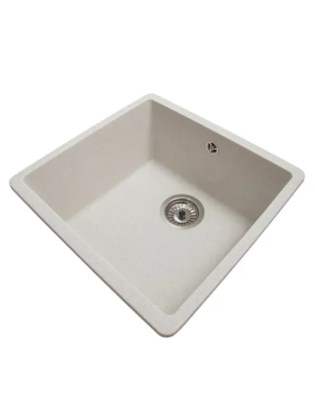 Мийка кухонна кам`яна квадратна Romzha Mira U-400 Biela 101, 440x420x217 мм - 9