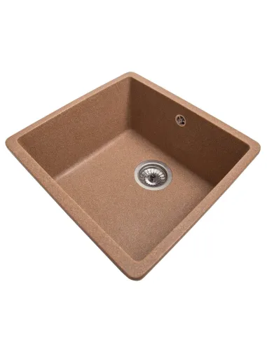 Мойка кухонная каменная квадратная Romzha Mira U-400 Teracota 701, 440x420x217 мм - 7