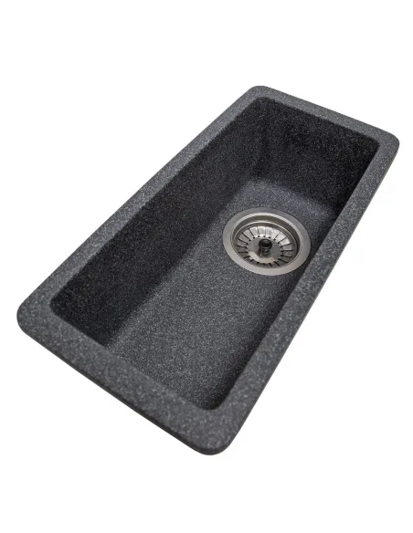 Мойка кухонная каменная прямоугольная Romzha Mira U-160 Grafit 201, 200x420x217 мм - 5