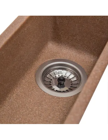 Мийка кухонна кам`яна прямокутна Romzha Mira U-160 Teracota 701, 200x420x217 мм - 6