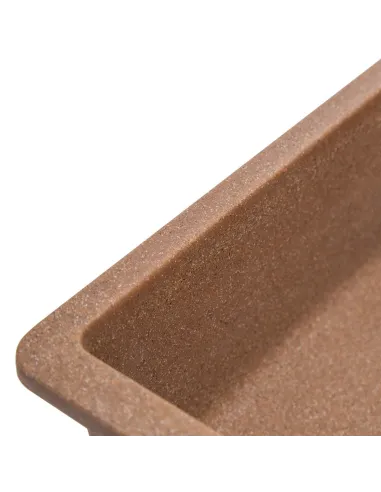 Мийка кухонна кам`яна прямокутна Romzha Mira U-160 Teracota 701, 200x420x217 мм - 8