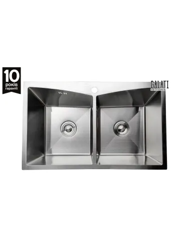 Мойка для кухни из нержавеющей стали прямоугольная Romzha Arta U-730D, 780х480х230 мм - 2