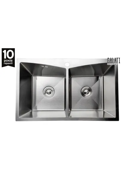 Мойка для кухни из нержавеющей стали прямоугольная Romzha Arta U-730D, 780х480х230 мм - 2