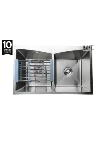 Мойка для кухни из нержавеющей стали прямоугольная Romzha Arta U-730D, 780х480х230 мм - 3