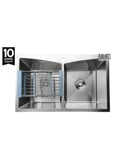 Мойка для кухни из нержавеющей стали прямоугольная Romzha Arta U-730D, 780х480х230 мм - 3