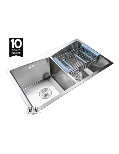 Мойка для кухни из нержавеющей стали прямоугольная Romzha Arta U-730D, 780х480х230 мм - 4