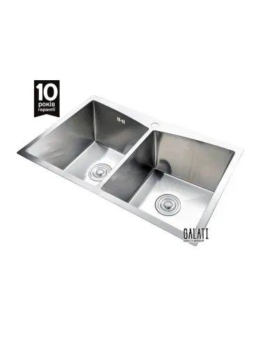 Мойка для кухни из нержавеющей стали прямоугольная Romzha Arta U-730D, 780х480х230 мм - 6