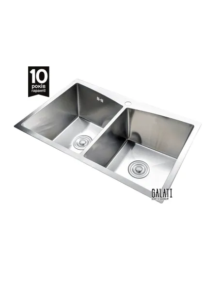 Мойка для кухни из нержавеющей стали прямоугольная Romzha Arta U-730D, 780х480х230 мм - 6