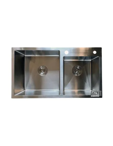 Мийка кухонна металева прямокутна Romzha Arta U-750D, 800х450х230 мм - 6