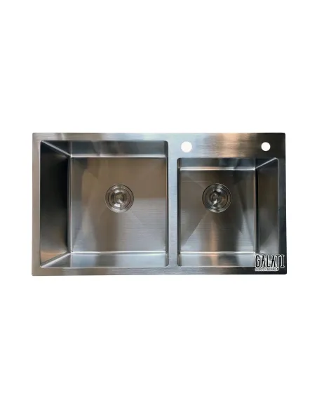 Мийка кухонна металева прямокутна Romzha Arta U-750D, 800х450х230 мм - 6