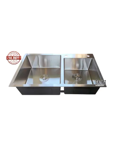 Мийка кухонна металева прямокутна Romzha Arta U-750D, 800х450х230 мм - 8