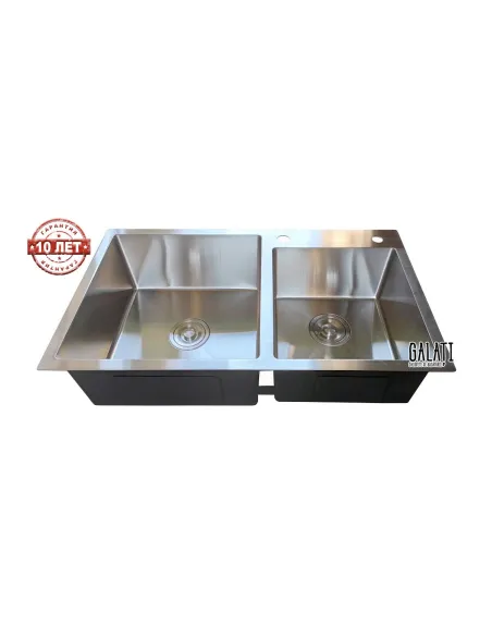 Мийка кухонна металева прямокутна Romzha Arta U-750D, 800х450х230 мм - 8