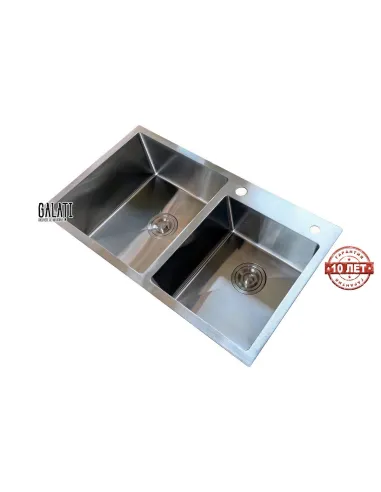 Мийка кухонна металева прямокутна Romzha Arta U-750D, 800х450х230 мм - 9