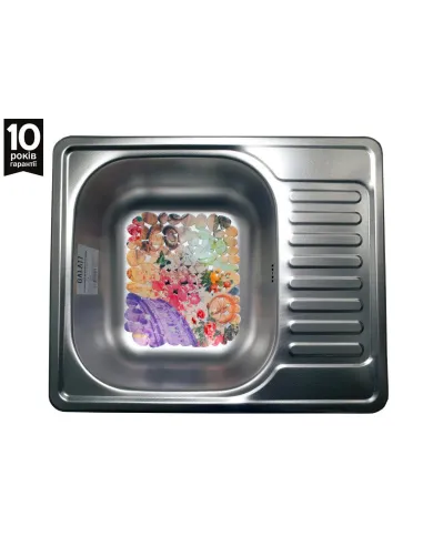 Мийка прямокутна Romzha Sims textura, нержавіюча сталь - 3