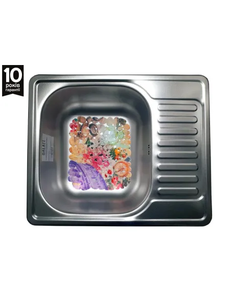 Мийка прямокутна Romzha Sims textura, нержавіюча сталь - 3