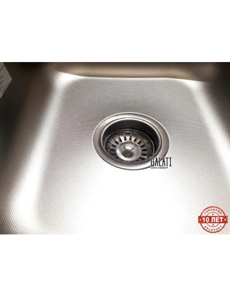 Мийка прямокутна Romzha Sims textura, нержавіюча сталь - 6