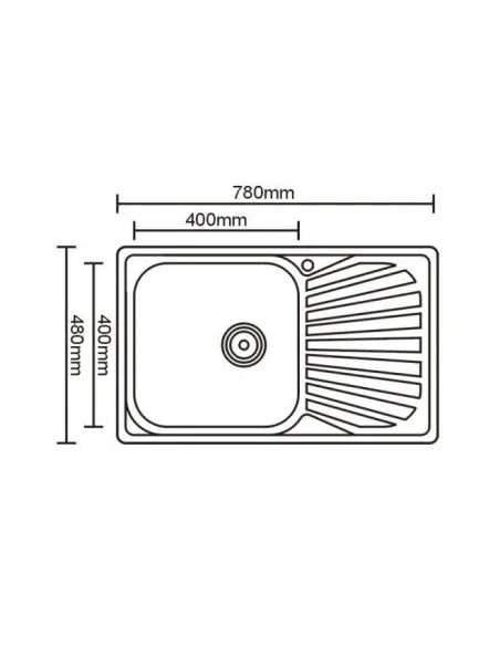 Мийка прямокутна Romzha Constanta Satin, нержавіюча сталь - 4