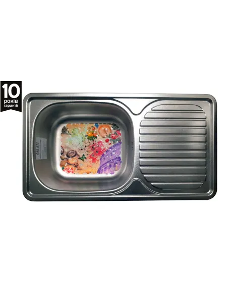 Мийка прямокутна Romzha Anka textura, нержавіюча сталь - 4