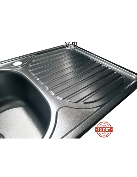 Мийка прямокутна Romzha Anka textura, нержавіюча сталь - 8