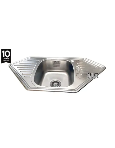 Мийка кутова Romzha Meduza Satin, нержавіюча сталь - 4