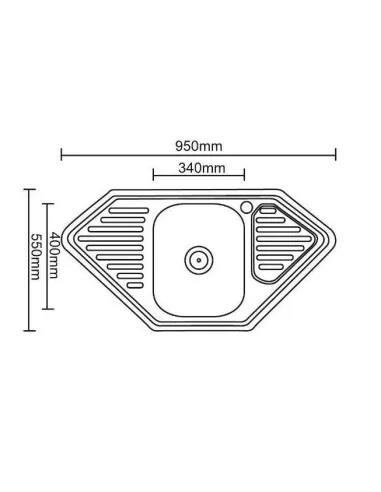 Мийка кутова Romzha Meduza textura, нержавіюча сталь - 2