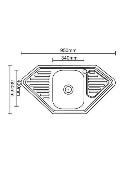 Мийка кутова Romzha Meduza textura, нержавіюча сталь - 2